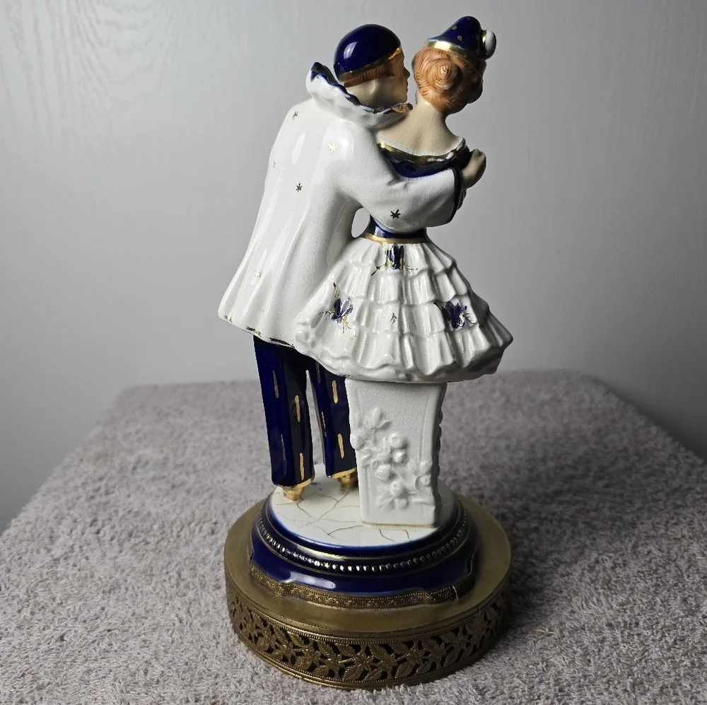 Antique 1920s Art Deco Pierrot &Pierrette Porcelain Figure- Japan